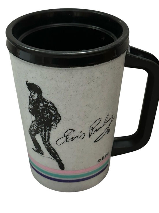 Other - Elvis Presley vintage White Travel plastic Mug with Black Handle